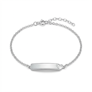 Pulseira Plaquinha Coração Lisa